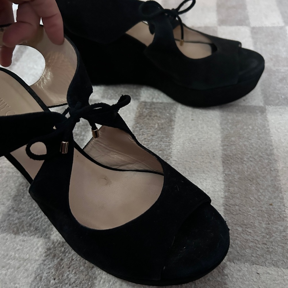 JIMMY CHOO Black Suede Wedges - Picture 6 of 6